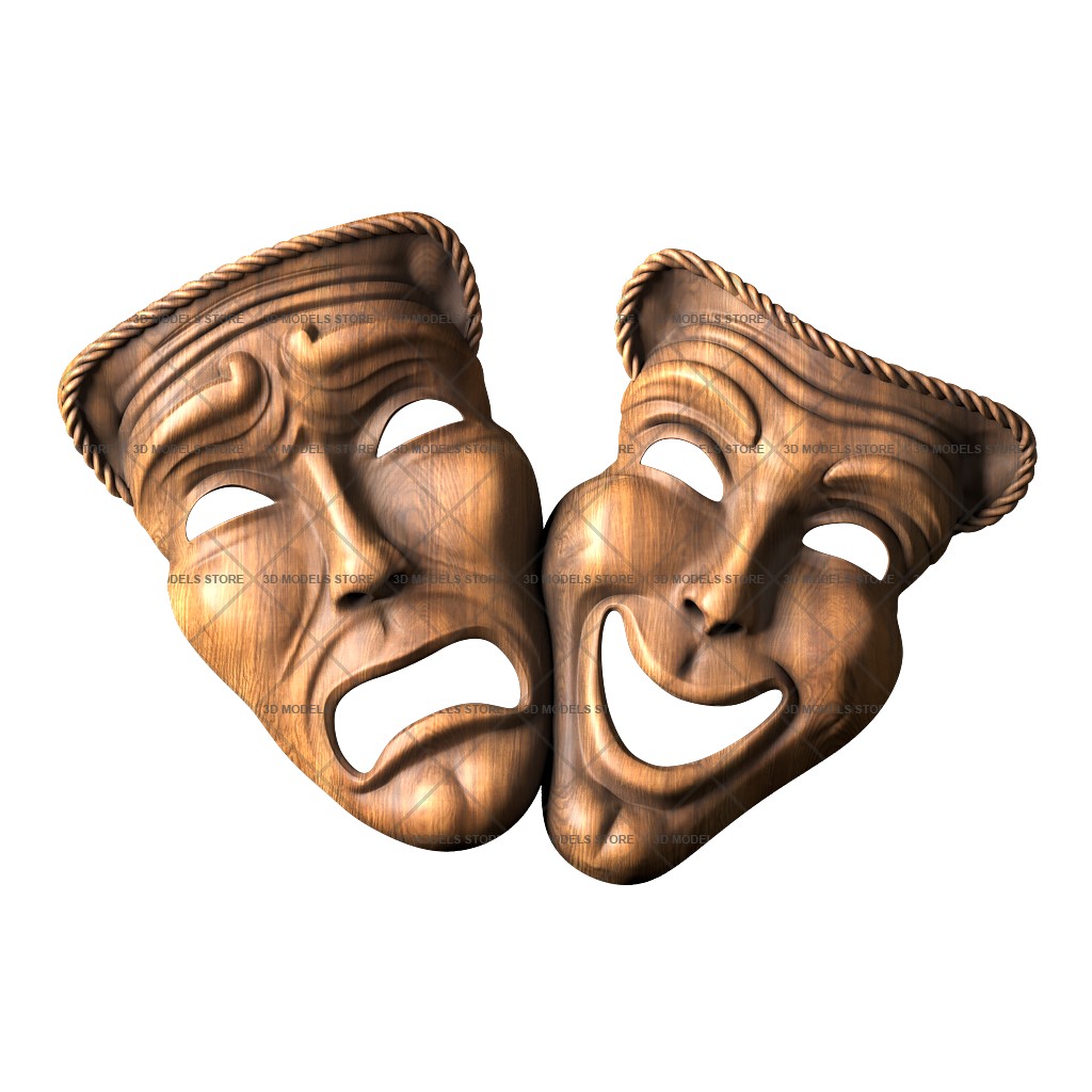 Mascaron - two masks mskrn_0015 - 3D (stl) model