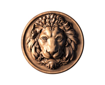 Mascaron with lion, 3d models (stl)