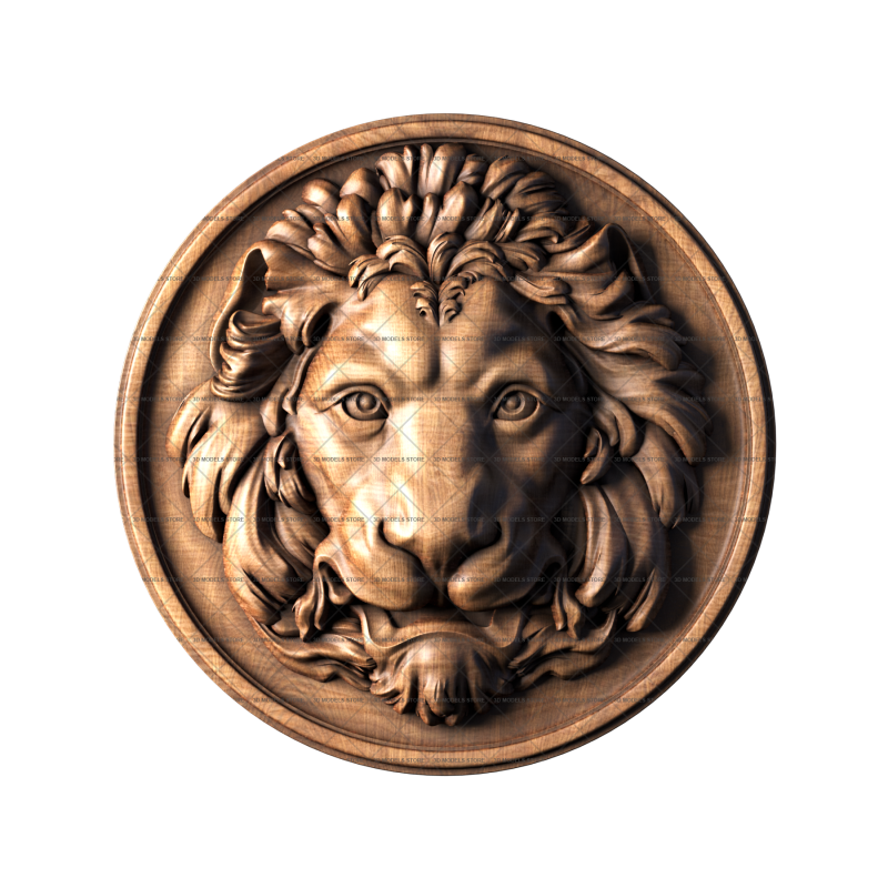 Mascaron with lion, 3d models (stl)