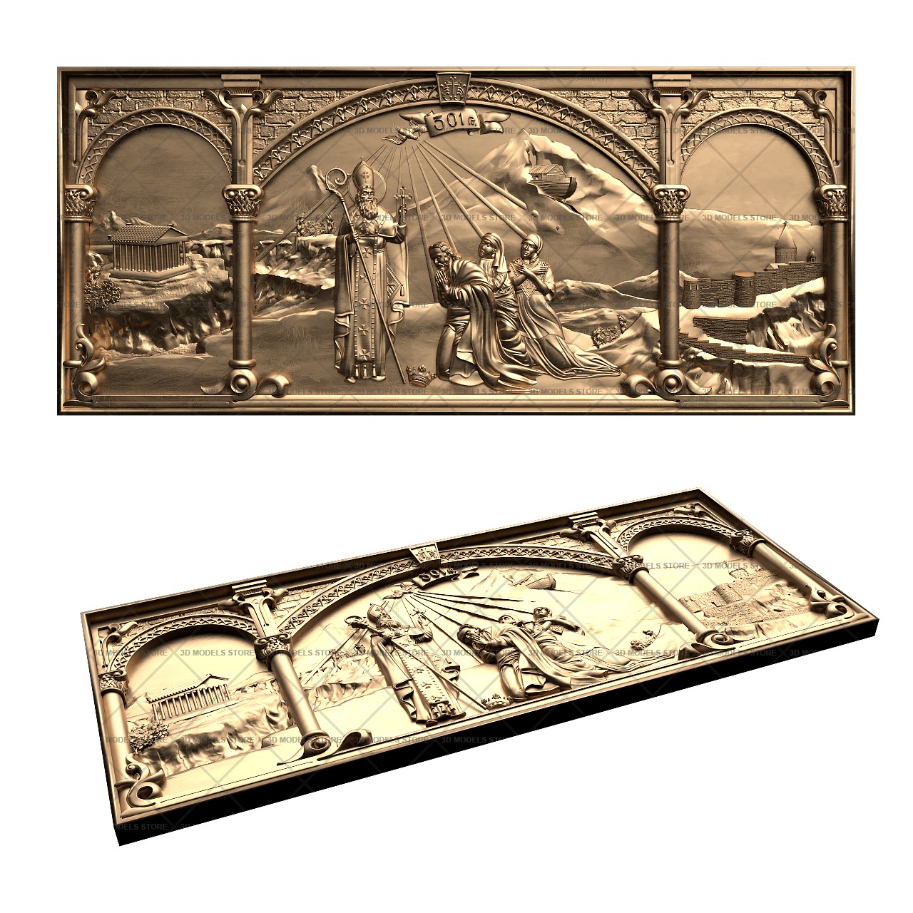 Panels, bas-reliefs, 3d models (stl)