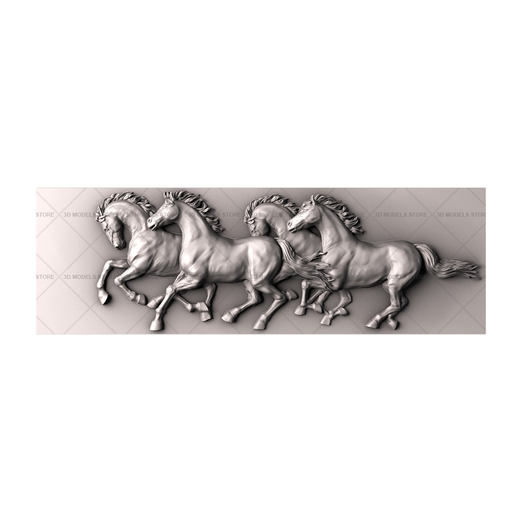 Panel Horses, 3d models (stl)