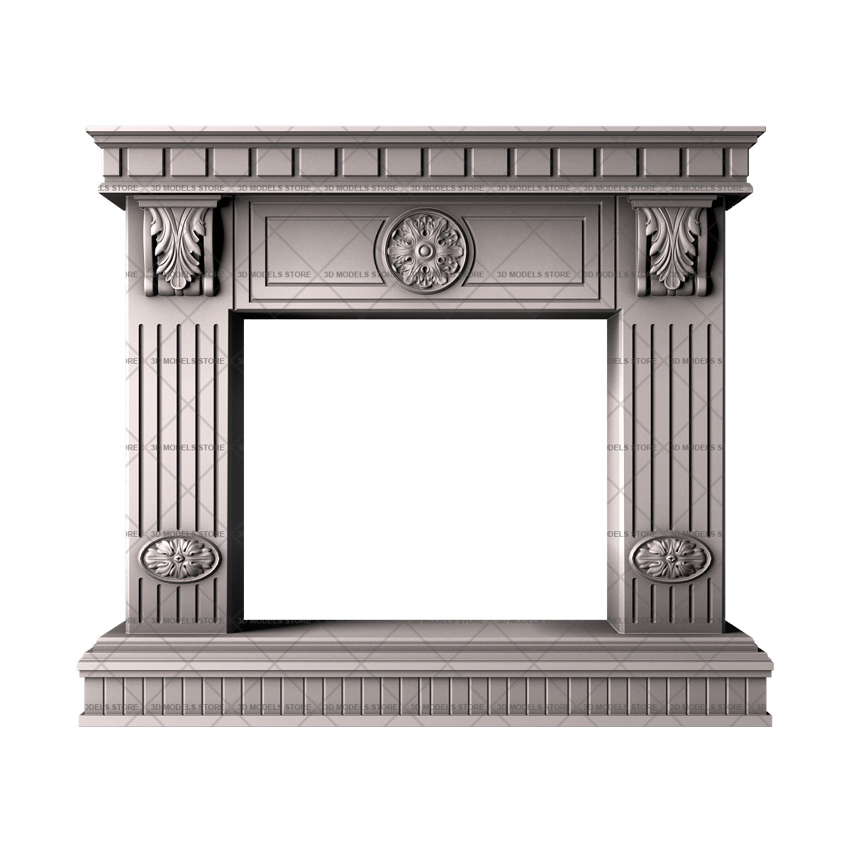 Eclectic style fireplace, 3d models (stl)