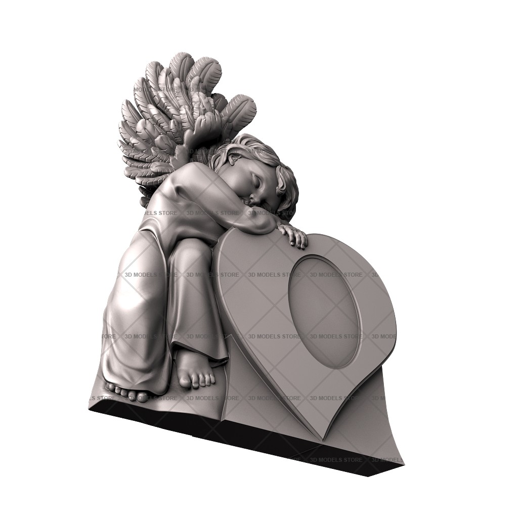Monument with an angel, 3d models (stl)