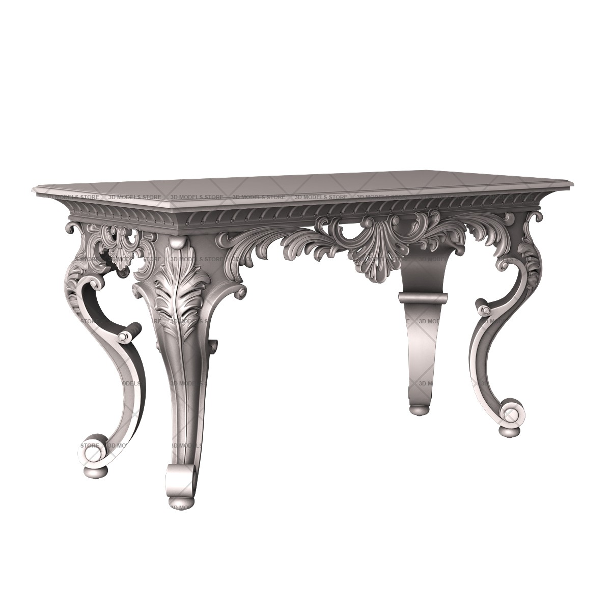 Table with curved legs, 3d models (stl)
