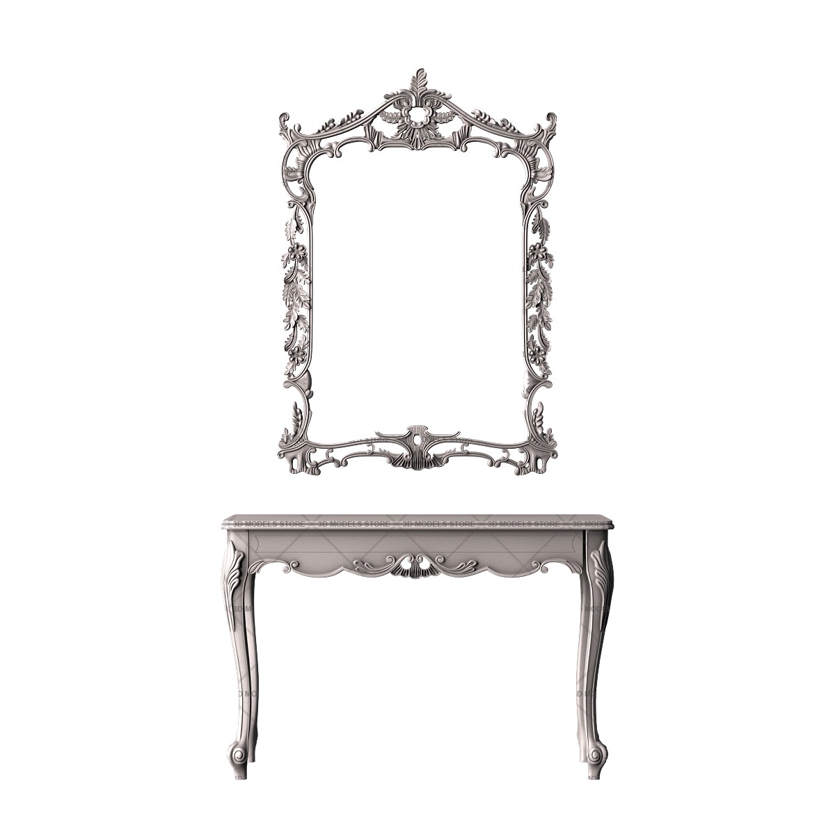 Console with mirror, 3d models (stl)