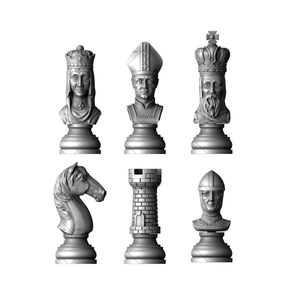 Stylized chess, 3d models (stl)