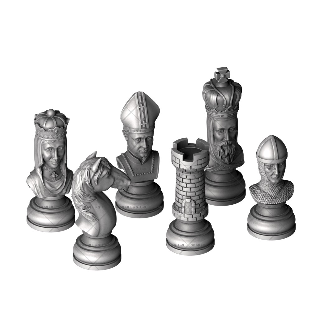 Stylized chess, 3d models (stl)