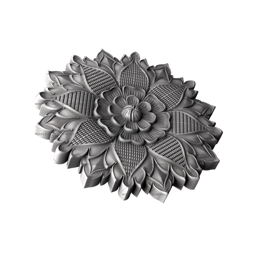 Rosette flower, 3d models (stl)