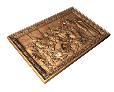 Zaporozhian Cossacks write to the Sultan of Turkey by Ilya Repin, 3d models (stl)