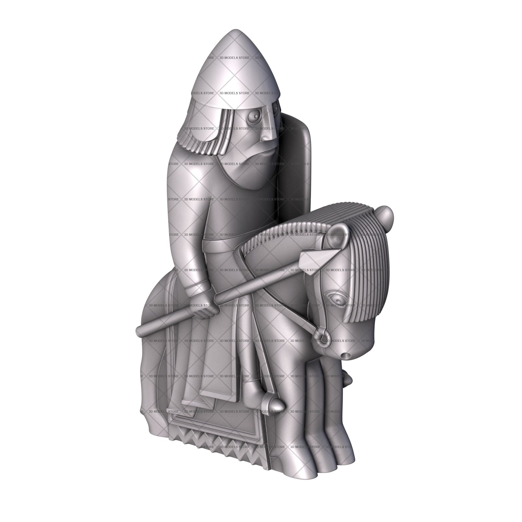 Knight - Isle of Lewis Chess, 3d models (stl)