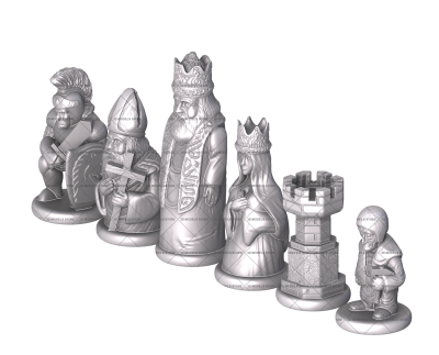 Chess set Medieval, 3d models (stl)