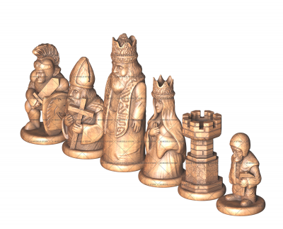 Chess set Medieval, 3d models (stl)